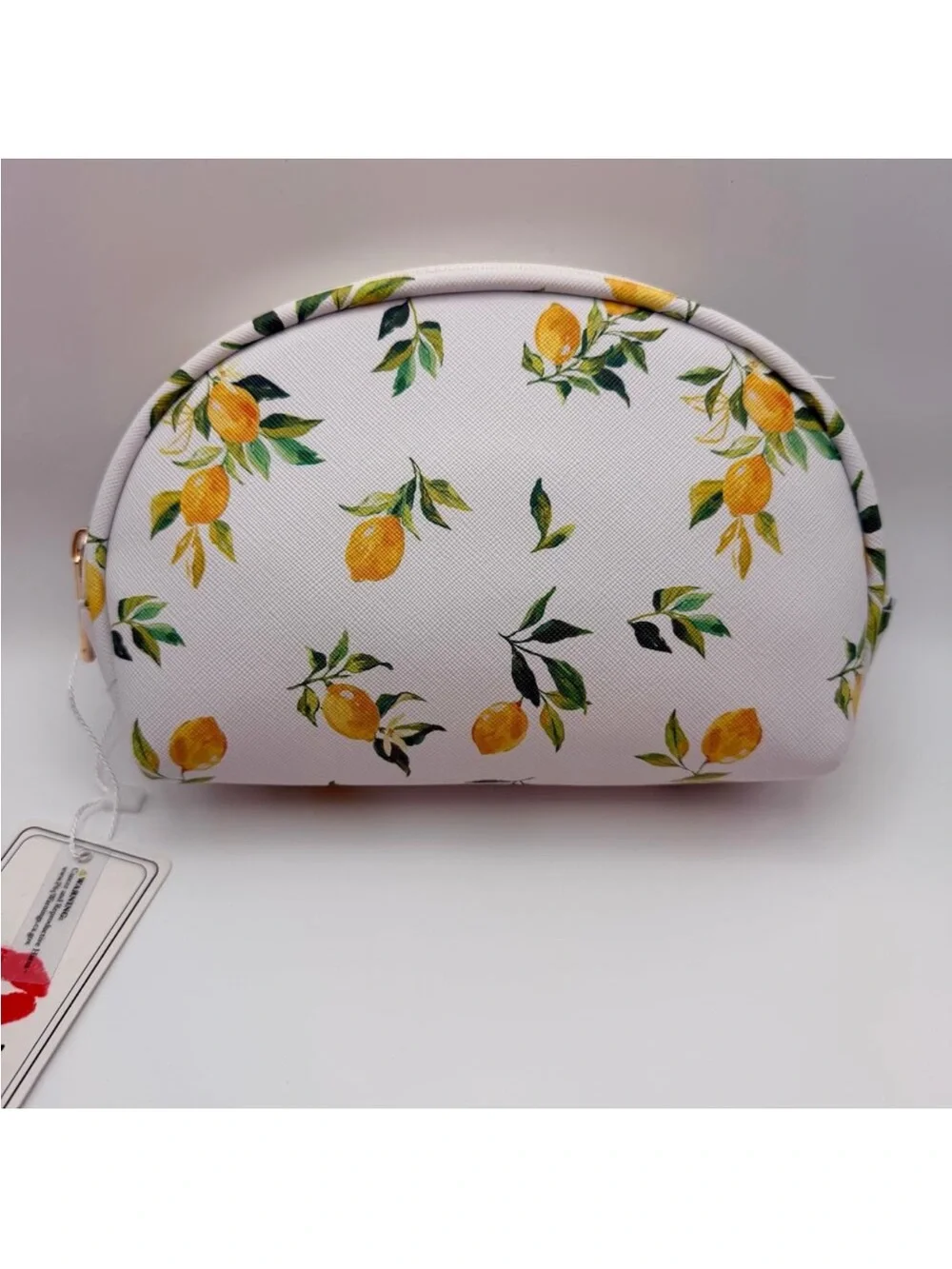 Blush Crush Lemon Print Cosmetic Makeup Bag Vegan Accessories NWT
